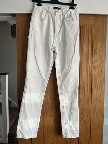 Boohoo white highwaisted - white,