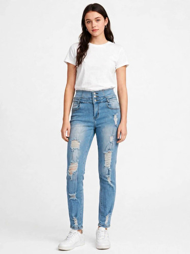 Womens light blue - blue, ripped