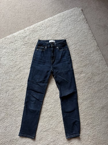 Dark blue high waist - blue, straight